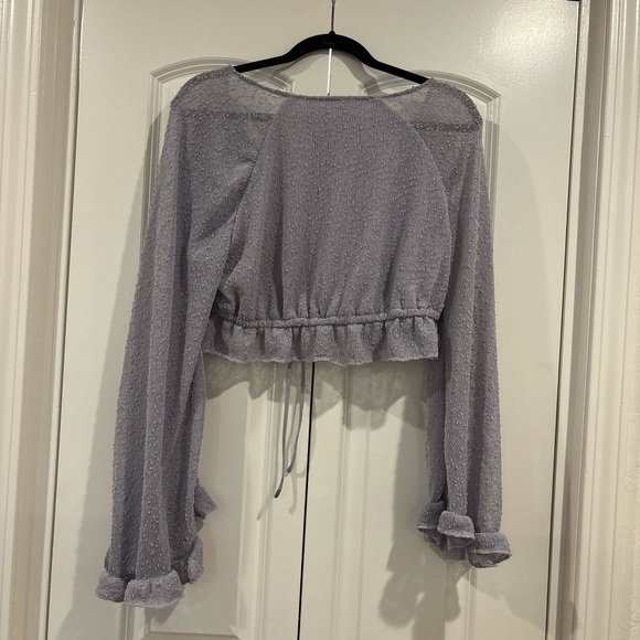 Belle sleeve lavender top with drawstring waist from Urban Outfitters - Picture 4 of 4
